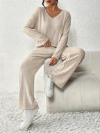 Ribbed Lounge Two-Piece Set – Relaxing, Home Wear