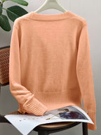 Cardigan con scollo a V e bottoni a cuore – Abbigliamento casual, a strati