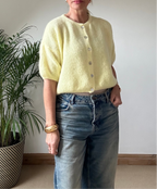Short Sleeve Mohair Cardigan – Casual Wear, Layering