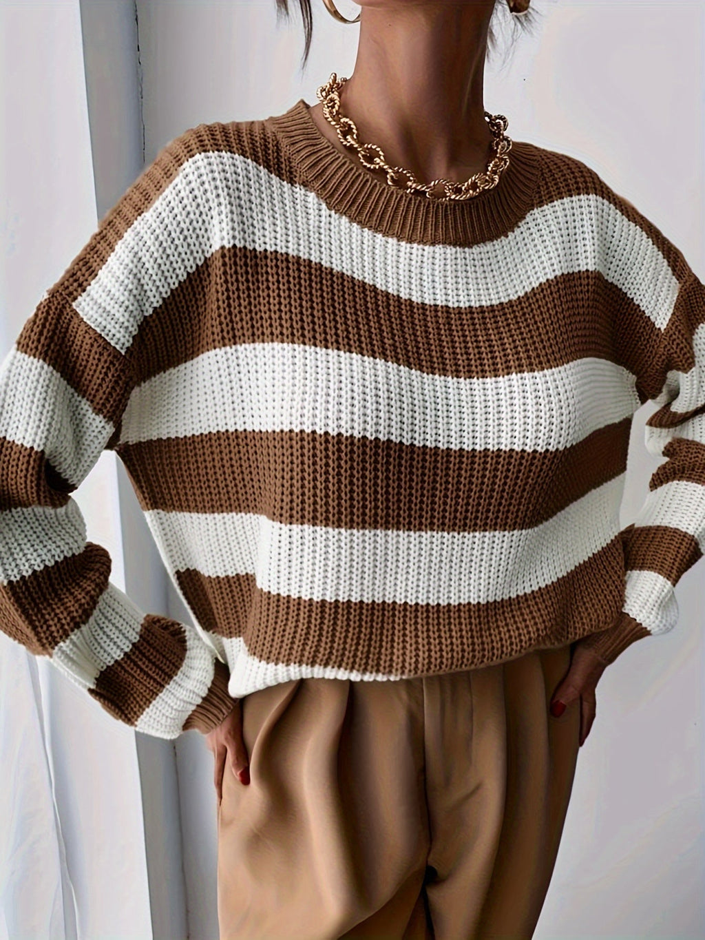 Maglione a righe relaxed – Abbigliamento casual, comfort quotidiano