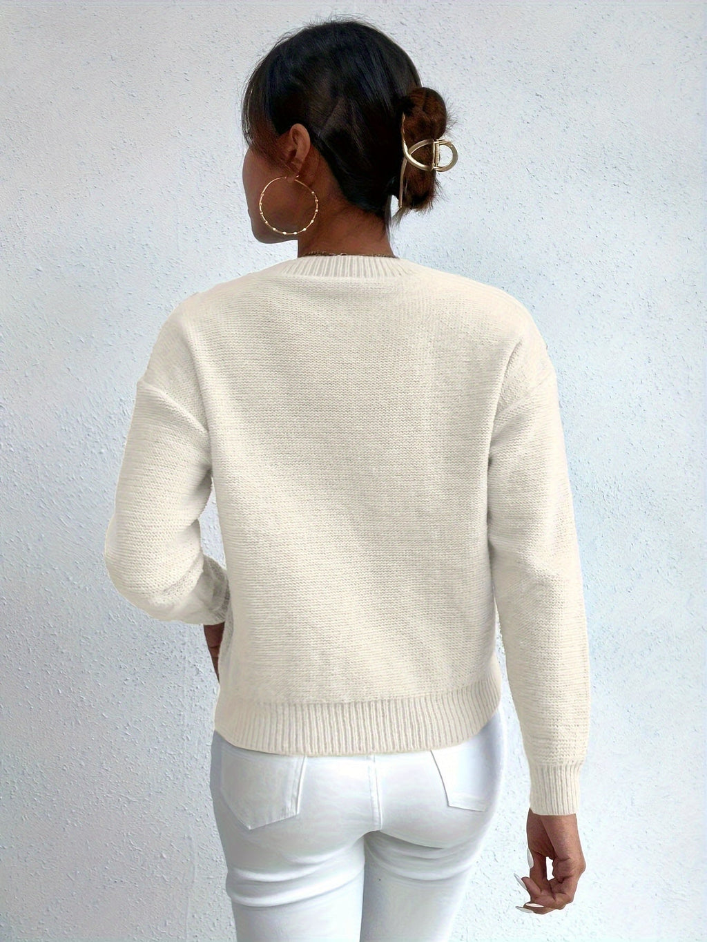 Maglione a trecce oversize – abbigliamento casual, strato confortevole