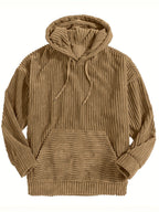 Felpa con cappuccio a coste – Abbigliamento casual, comfort quotidiano