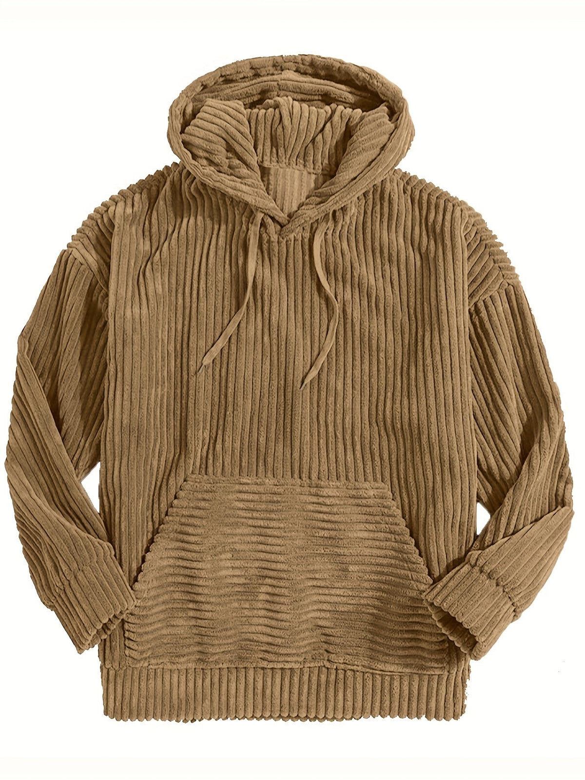 Felpa con cappuccio a coste – Abbigliamento casual, comfort quotidiano