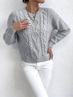 Maglione a trecce oversize – abbigliamento casual, strato confortevole