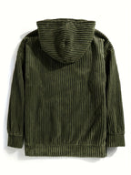 Felpa con cappuccio a coste – Abbigliamento casual, comfort quotidiano