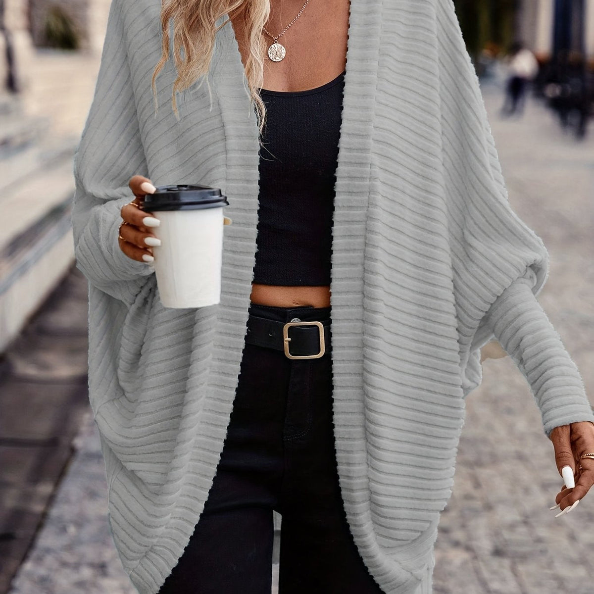 Cardigan aperto relaxed – Abbigliamento casual, a strati