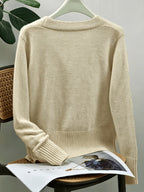 Cardigan con scollo a V e bottoni a cuore – Abbigliamento casual, a strati