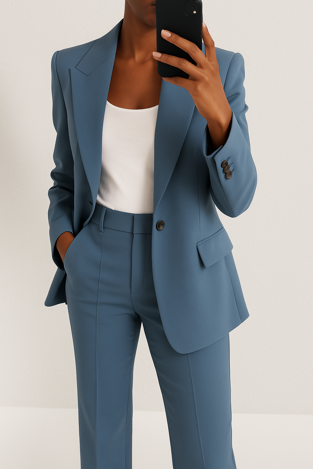 Chic Two-Piece Blazer & Trouser Set – Office, Casual
