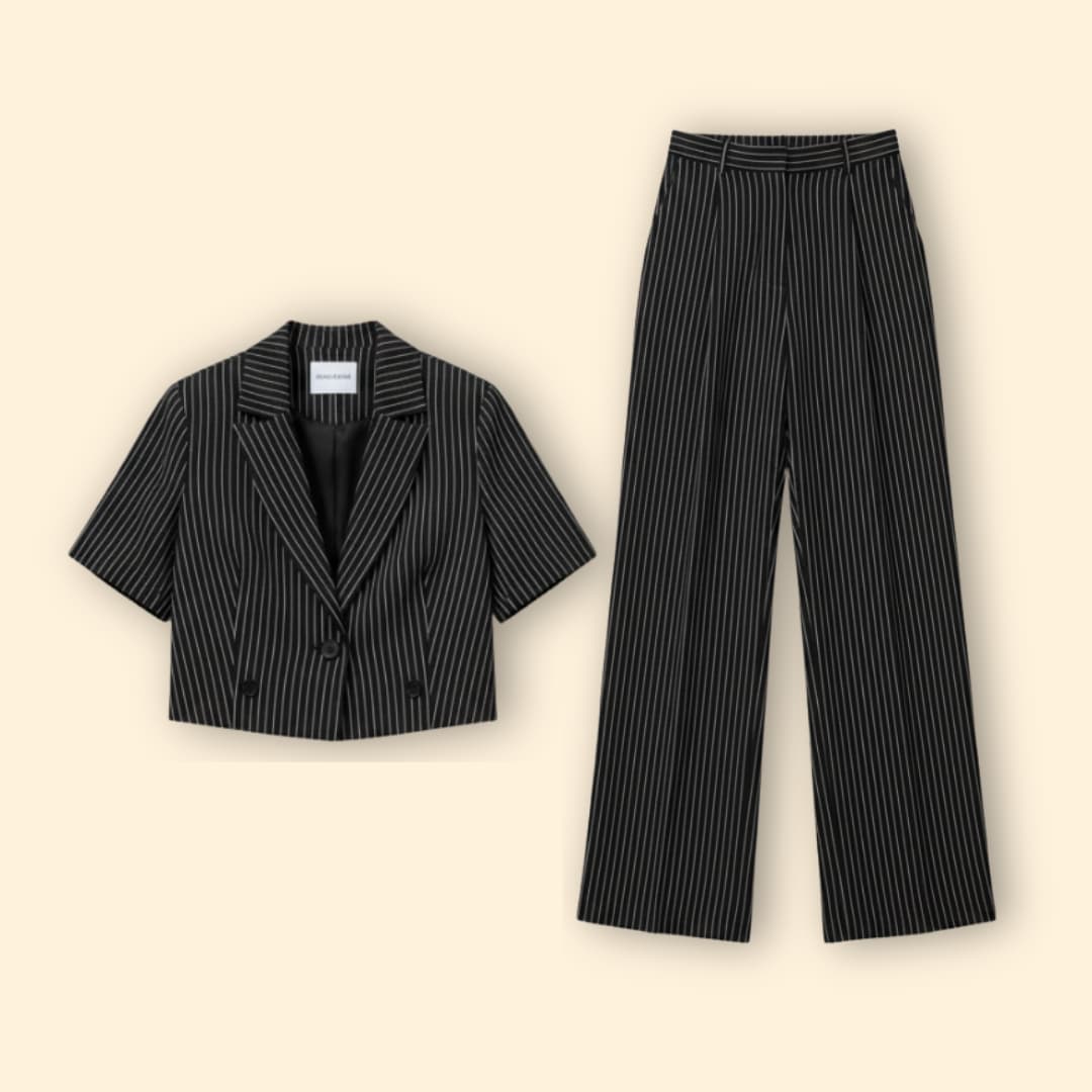 Women’s Two Piece Pinstripe Suit – Office, Casual Wear