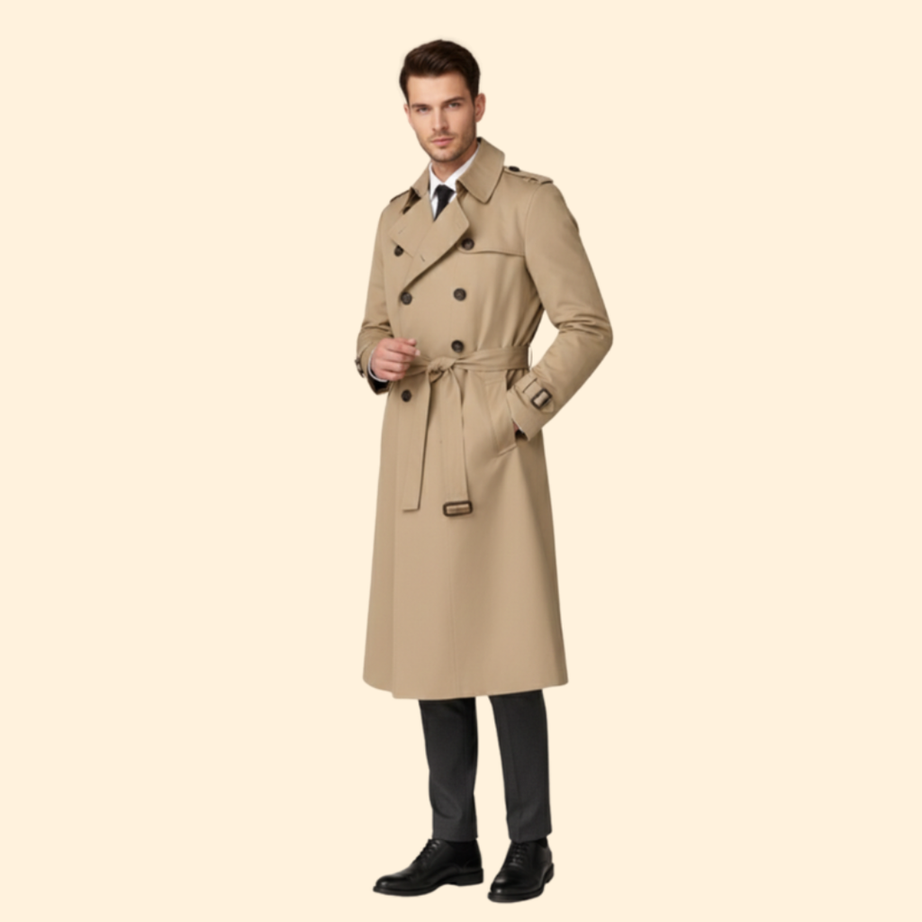 Men's Classic Trench Coat – Stylish Outerwear, Perfect for Office and Casual Wear