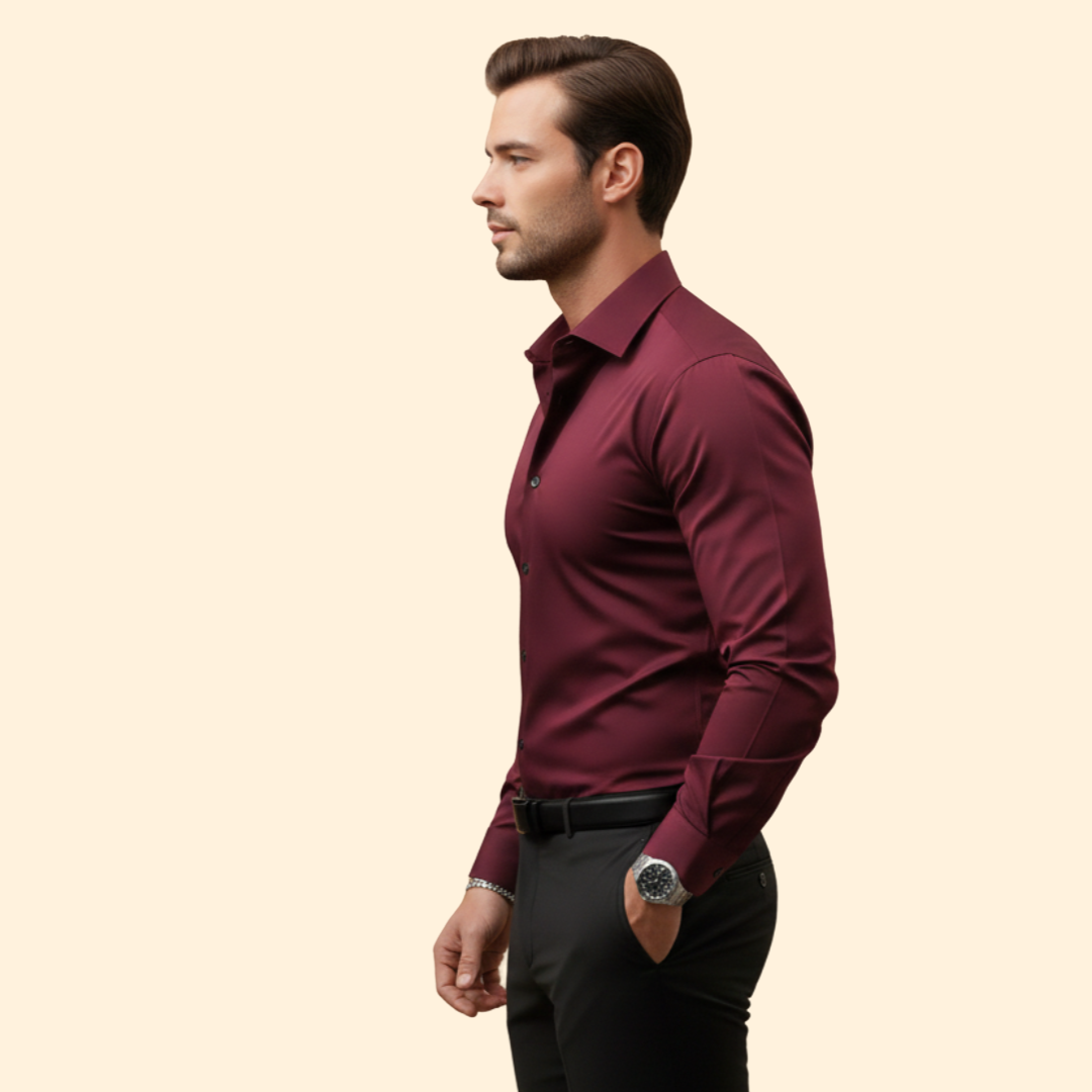 Men's Slim Fit Tailored Shirt – Office, Casual