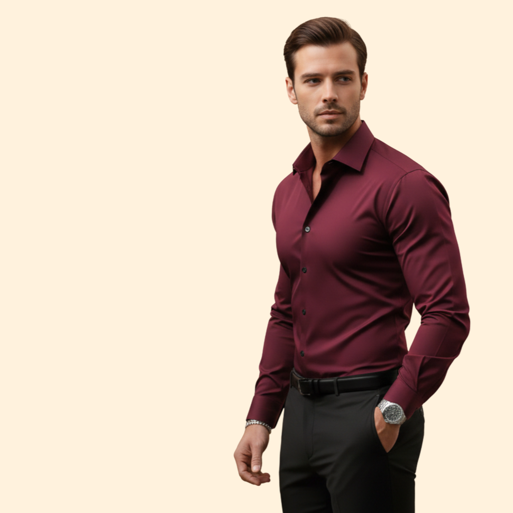 Men's Slim Fit Tailored Shirt – Office, Casual