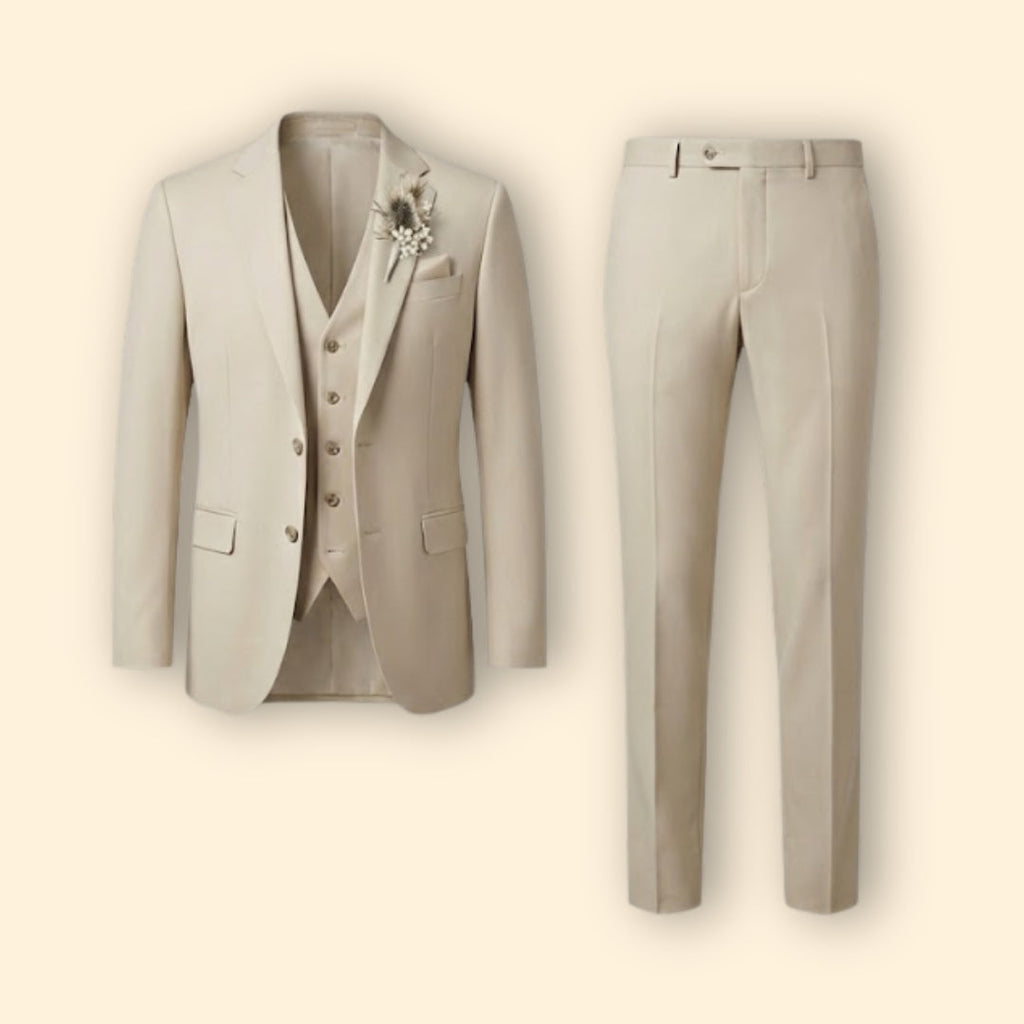 Men's Three-Piece Suit Elegance – Office, Formal Events