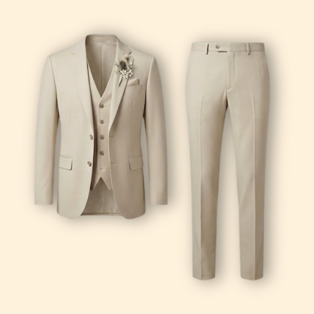 Men's Three-Piece Suit Elegance – Office, Formal Events