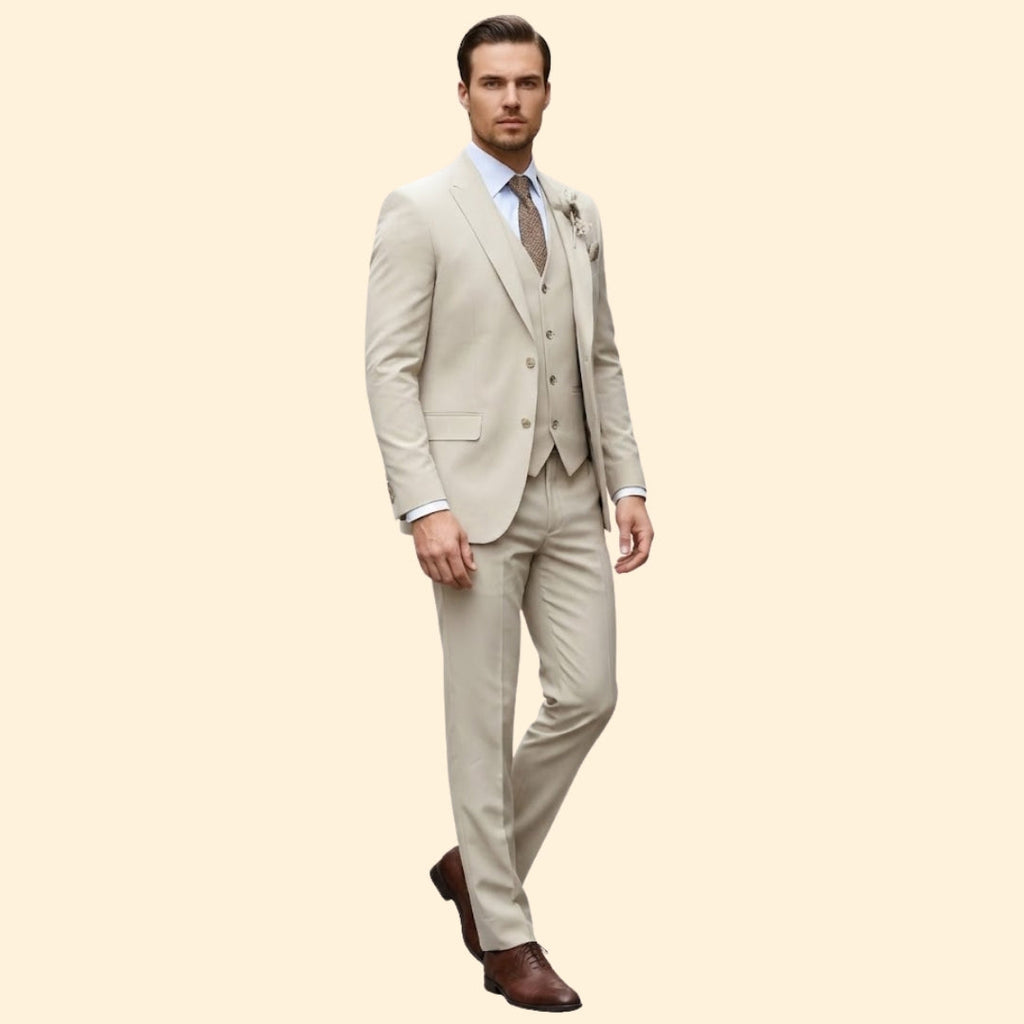 Men's Three-Piece Suit Elegance – Office, Formal Events