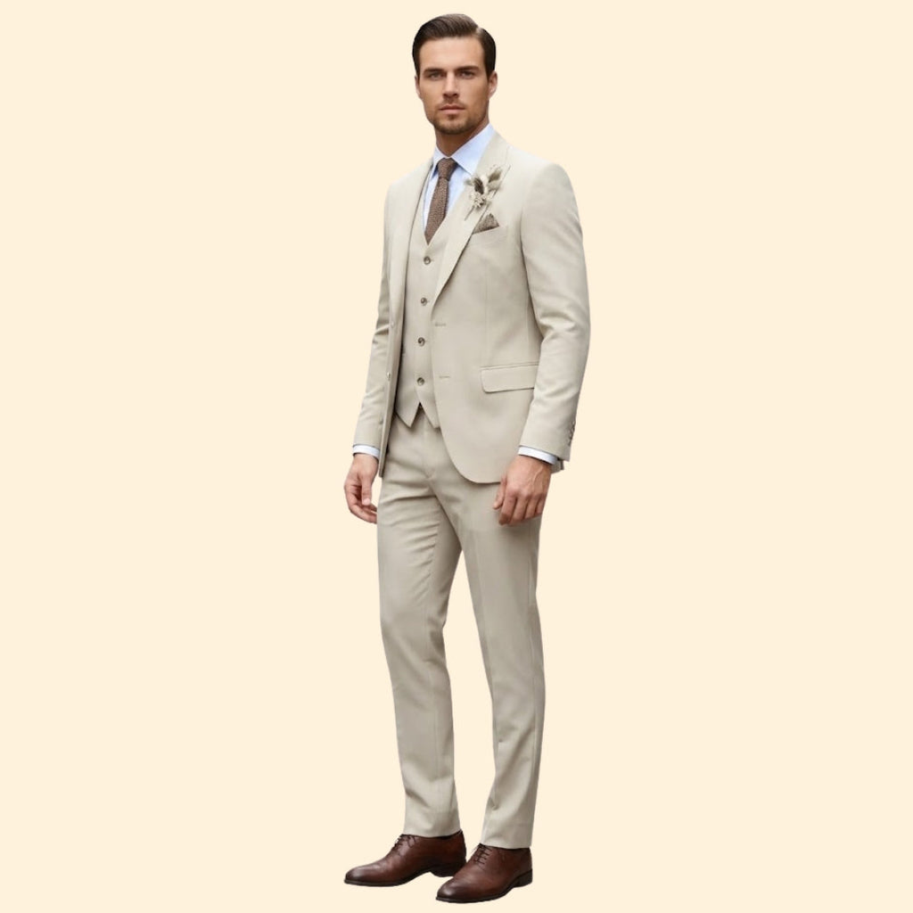 Men's Three-Piece Suit Elegance – Office, Formal Events
