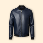 Men's Leather Bomber Jacket – Casual Wear, Stylish Outerwear