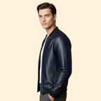 Men's Leather Bomber Jacket – Casual Wear, Stylish Outerwear