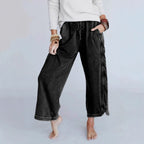 Retro Washed Vintage Casual Drawstring Long Pants – Everyday Wear, Comfortable Style