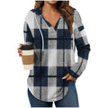 Hooded Pullover V-Neck Plaid Long Sleeve – Casual Wear, Autumn Style