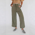 Retro Washed Vintage Casual Drawstring Long Pants – Everyday Wear, Comfortable Style