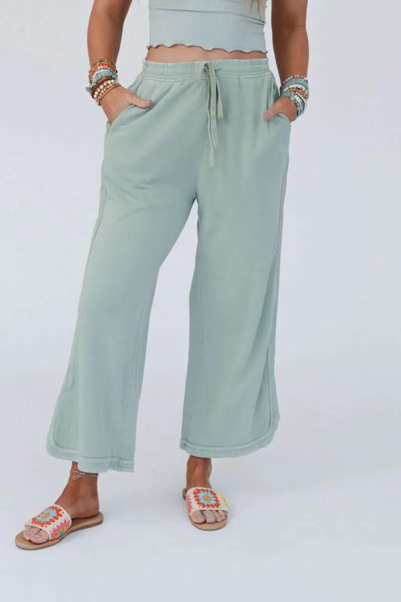 Retro Washed Vintage Casual Drawstring Long Pants – Everyday Wear, Comfortable Style