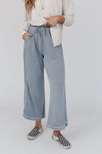 Retro Washed Vintage Casual Drawstring Long Pants – Everyday Wear, Comfortable Style