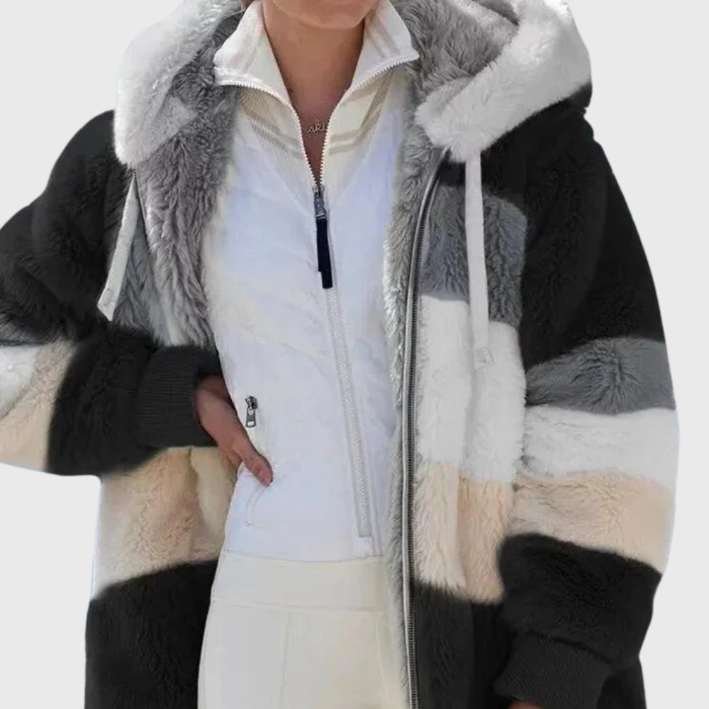Giacca imbottita calda ed elegante multicolore – Abbigliamento casual, attività all'aperto