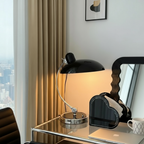ScandiArc Table Lamp | Curved Metal Design – Home Office, Gift
