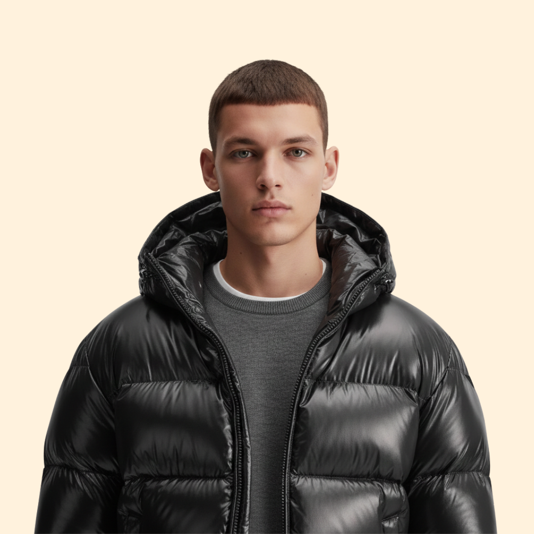 Sleek Hooded Puffer Jacket – Winter Fashion, Outdoor Activities