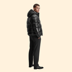 Sleek Hooded Puffer Jacket – Winter Fashion, Outdoor Activities