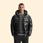 Sleek Hooded Puffer Jacket – Winter Fashion, Outdoor Activities