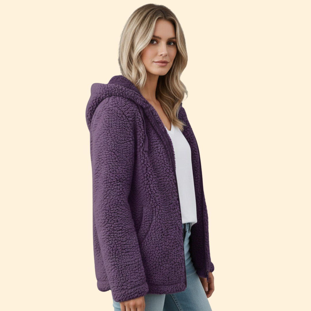Hooded Teddy Jacket – Casual Wear, Cozy Layering