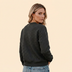 Women’s Sherpa Zip-Up Bomber Jacket – Casual Wear, Outdoor Activities