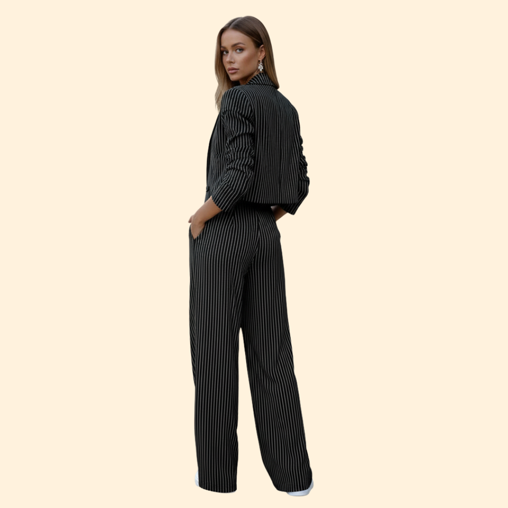 Women’s Two Piece Pinstripe Suit – Office, Casual Wear