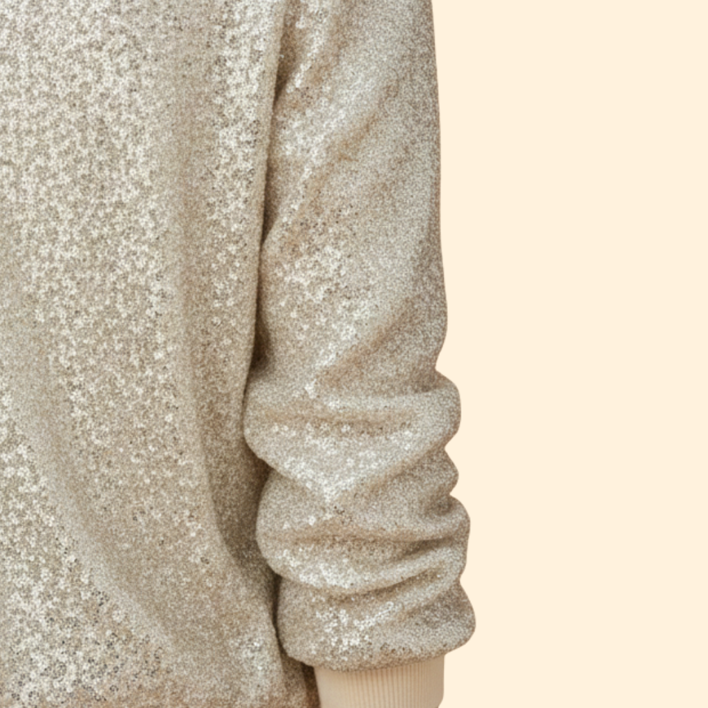 Chic Sequined Bomber Jacket for Women – Casual Wear, Night Out