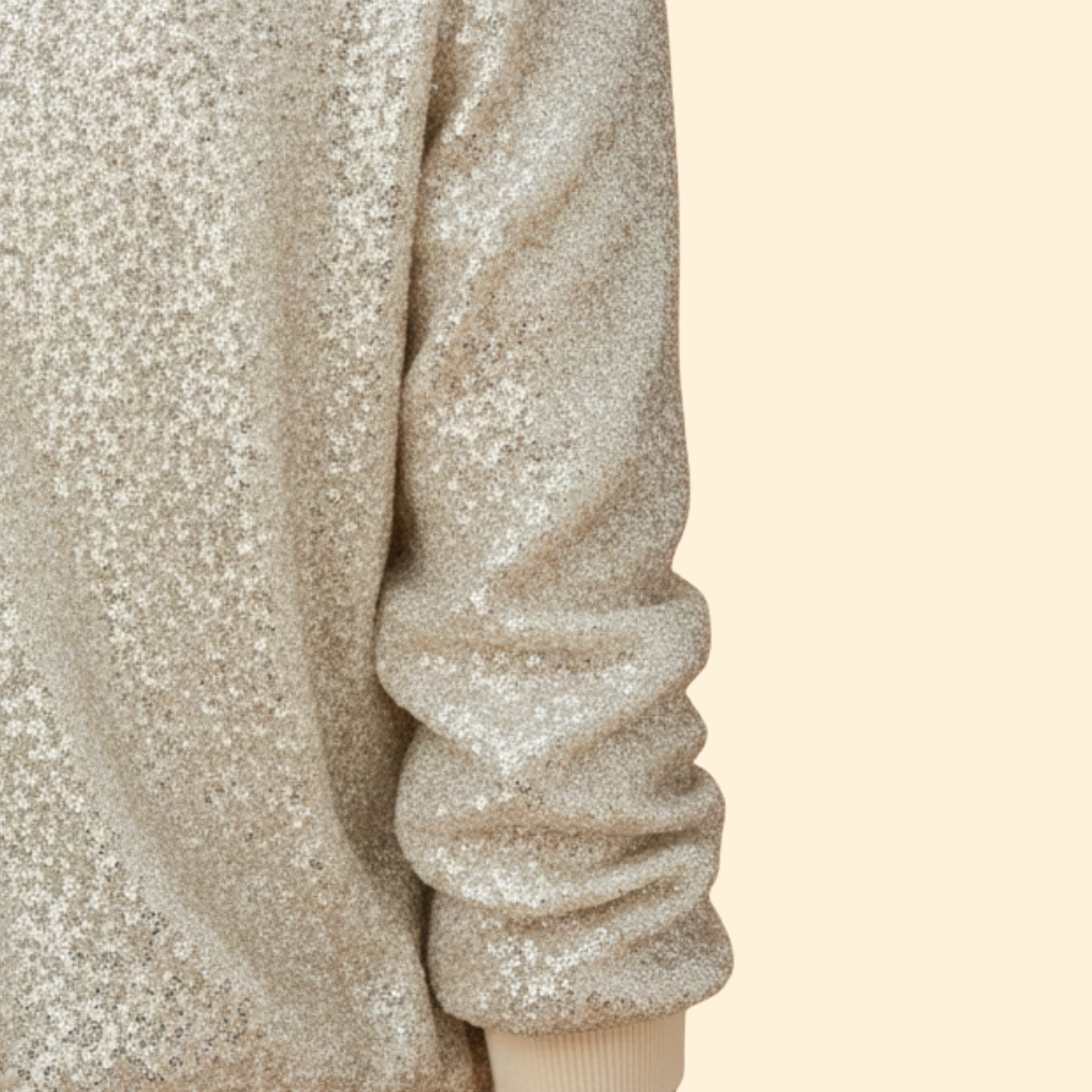 Chic Sequined Bomber Jacket for Women – Casual Wear, Night Out