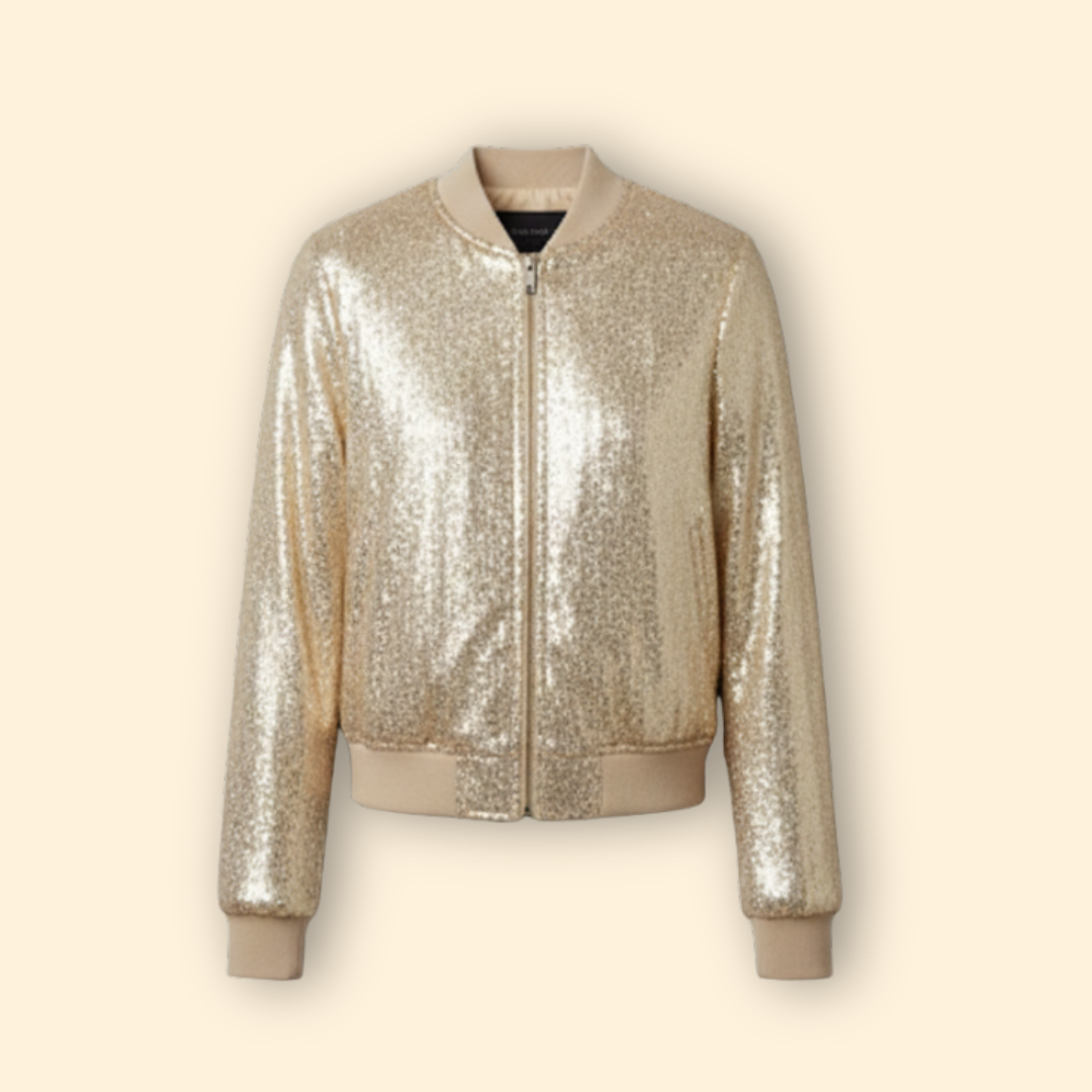 Women's Bomber Jacket in Golden Glow – Casual, Stylish Outerwear