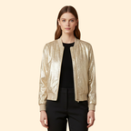 Women's Bomber Jacket in Golden Glow – Casual, Stylish Outerwear