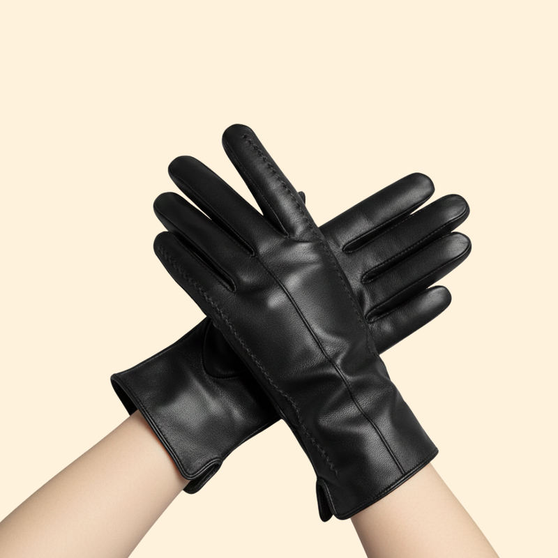 Women's Leather Stitch Gloves – Casual Wear, Winter Accessories