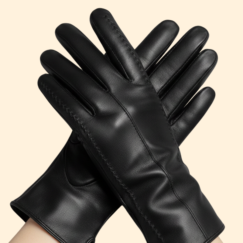 Women's Leather Stitch Gloves – Casual Wear, Winter Accessories