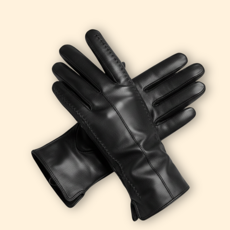 Women's Leather Stitch Gloves – Casual Wear, Winter Accessories