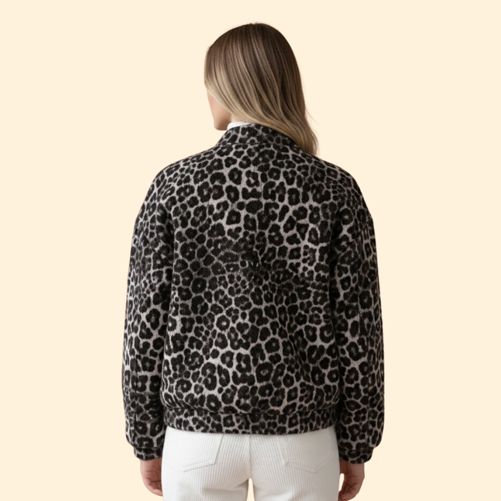 Leopard Print Bomber Jacket for Women – Casual Wear, Stylish Layering