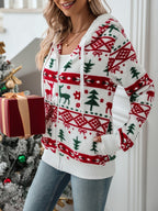 Cardigan con zip e cappuccio | Stile natalizio accogliente – Per le feste, abbigliamento casual