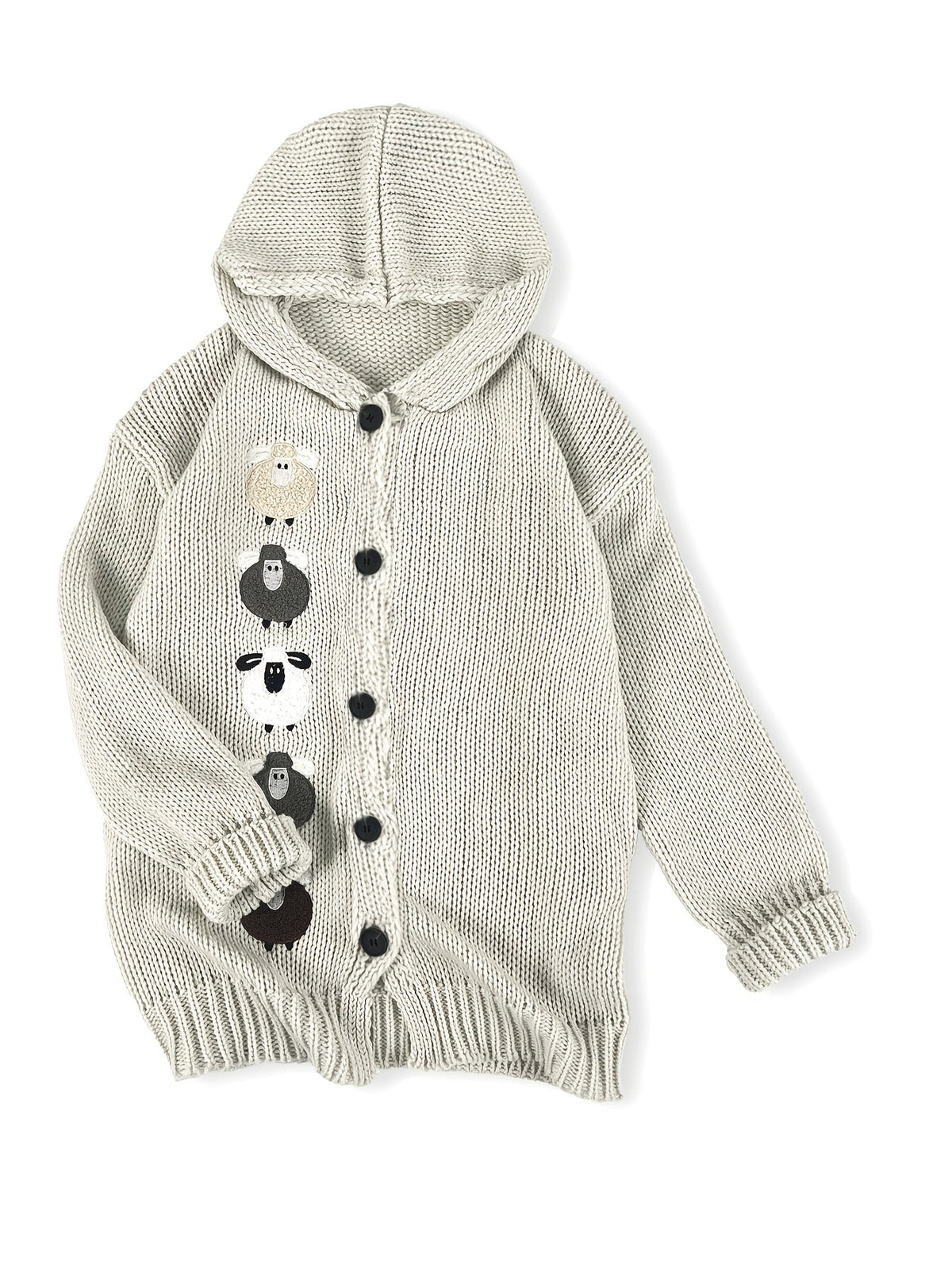 Cardigan con cappuccio accogliente – Abbigliamento casual, a strati