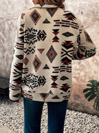 Felpa quarter-zip con stampa azteca – Abbigliamento casual, a strati