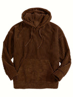 Felpa con cappuccio a coste – Abbigliamento casual, comfort quotidiano