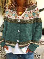 Cardigan con bottoni a fantasia – Abbigliamento casual, a strati