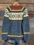 Cardigan con bottoni a fantasia – Abbigliamento casual, a strati
