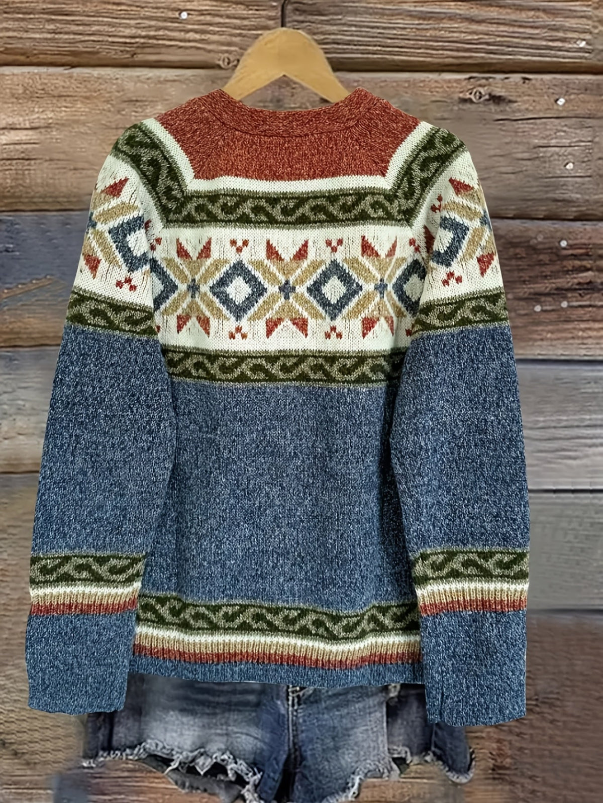 Cardigan con bottoni a fantasia – Abbigliamento casual, a strati